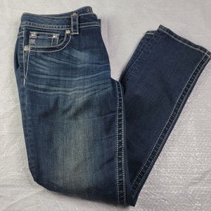 Miss Me Signature Skinny Jeans Stitched Pattern Size 33 Inseam 31
